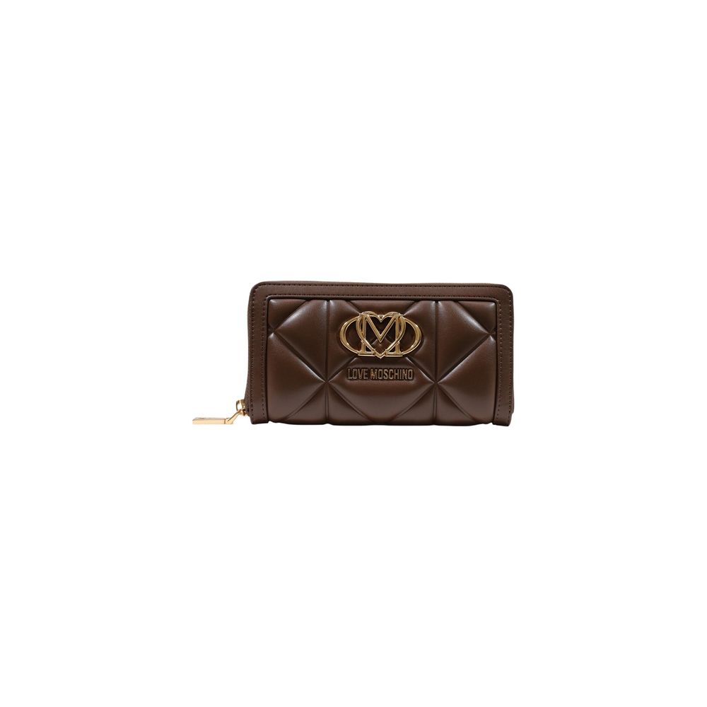 Love Moschino Quilted Zip Around Wallet Brown