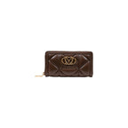 Love Moschino Quilted Zip Around Wallet Brown