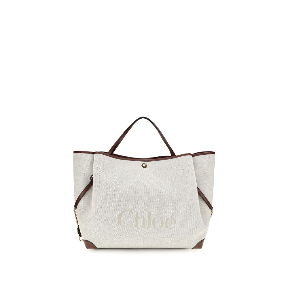 Chloé Large Carry Cotton Jacquard Tote Bag