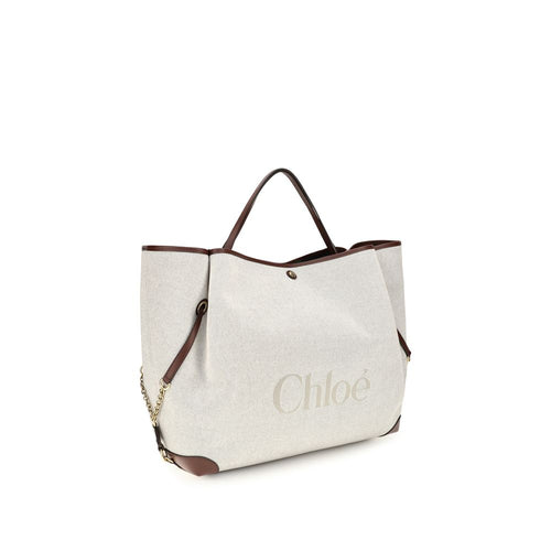 Chloé Large Carry Cotton Jacquard Tote Bag