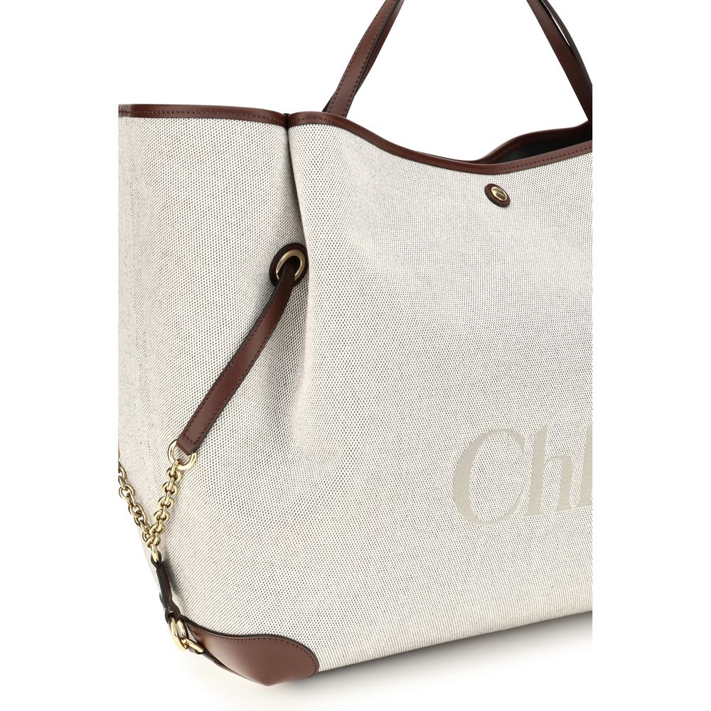 Chloé Large Carry Cotton Jacquard Tote Bag