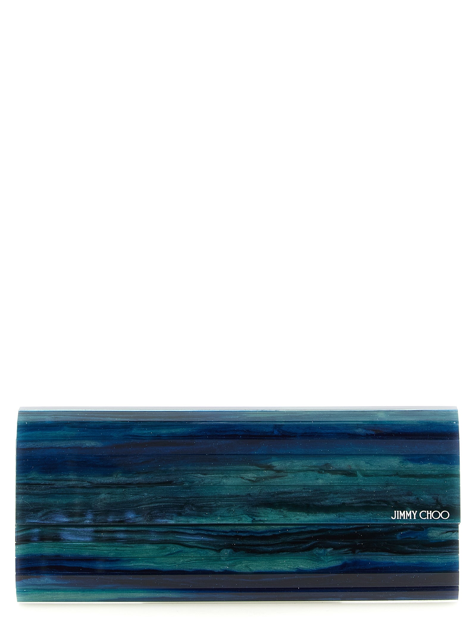 Jimmy Choo Sweetie Marble Effect Clutch Bag Green Blue