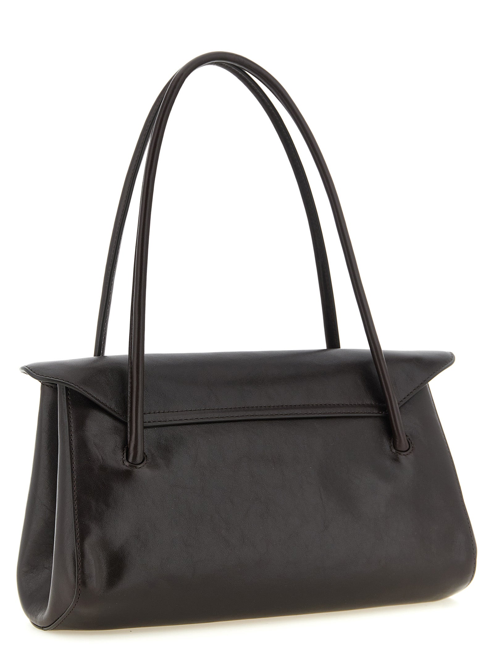 Marni East West Brown Calfskin Leather Shoulder Bag