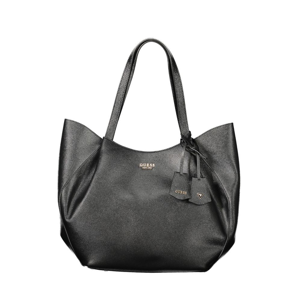 GUESS Jeans Amorette Black Shoulder Tote Bag with Removable Pouch