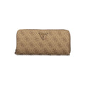 GUESS Jeans Laurel II Beige Monogram Zip Around Wallet