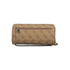 GUESS Jeans Laurel II Beige Monogram Zip Around Wallet