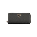 GUESS Jeans Black Zip Around Wallet in Polyurethane