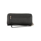 GUESS Jeans Black Zip Around Wallet in Polyurethane