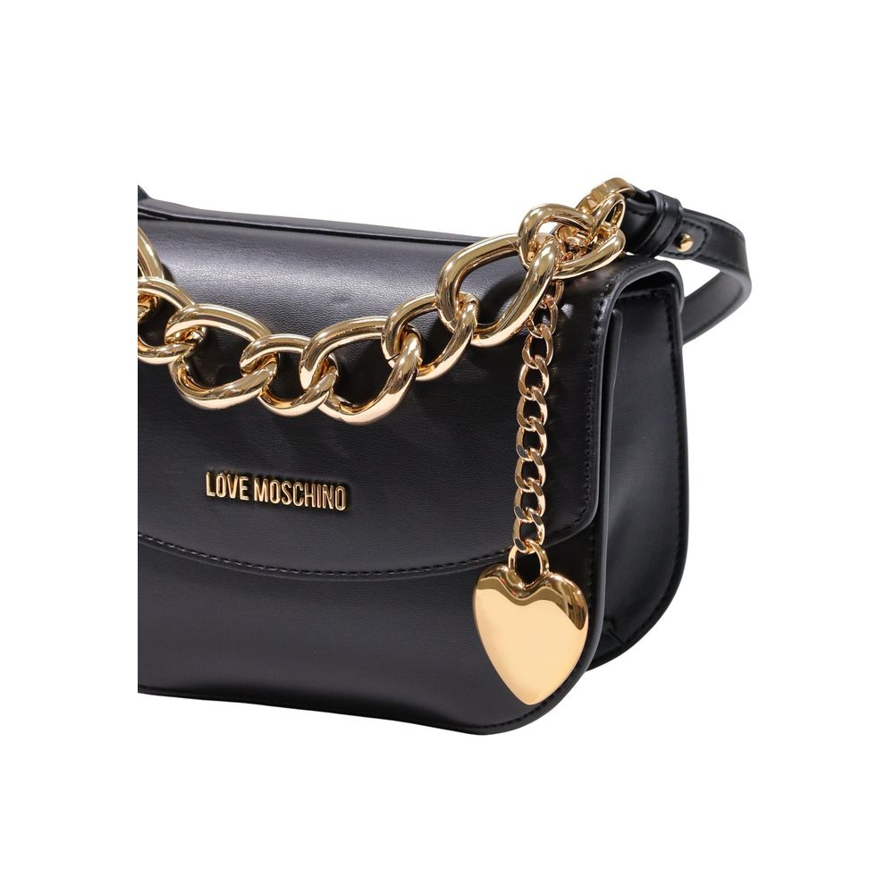 Love Moschino Long Chain Shoulder Bag Black