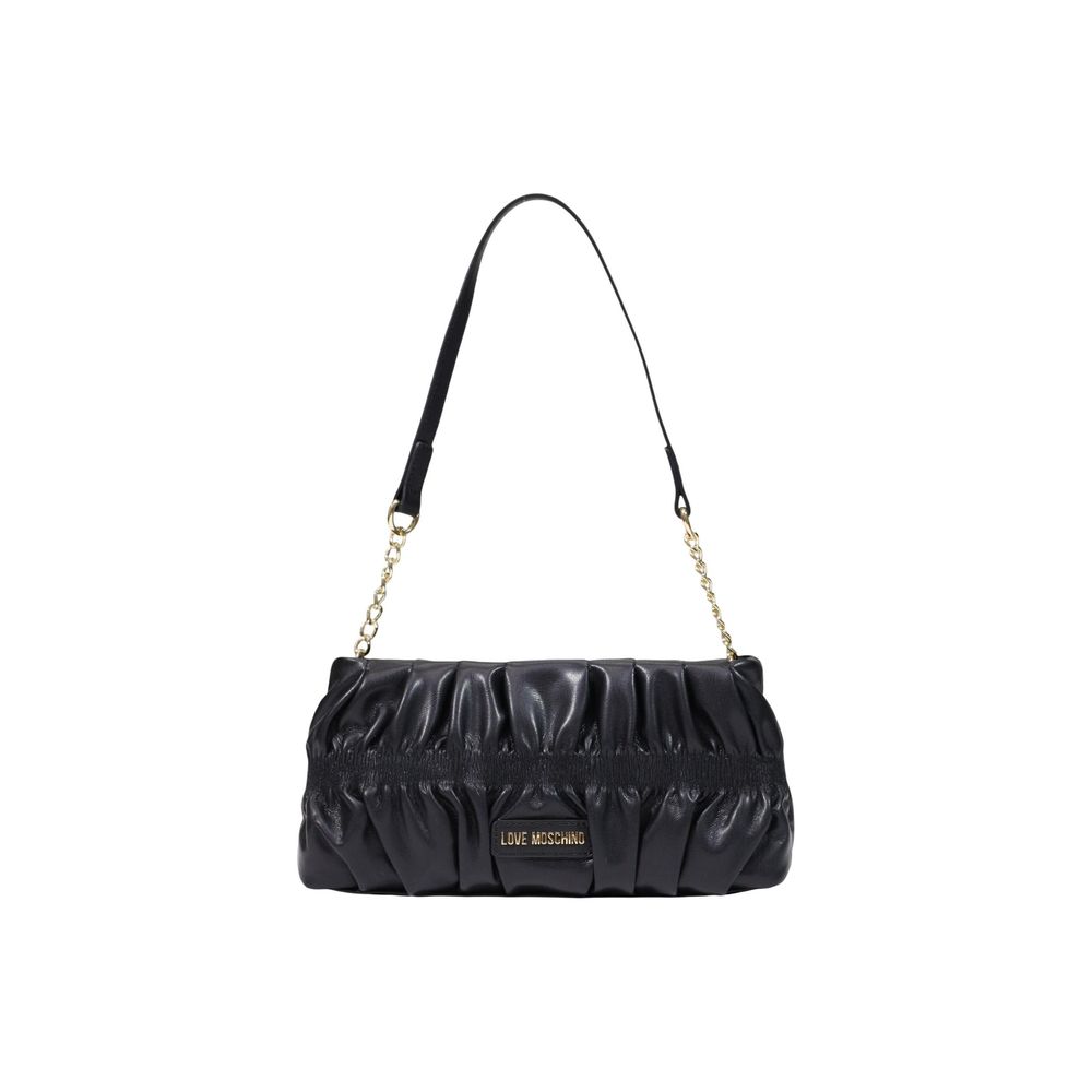 Love Moschino Pleated Mini Shoulder Bag Black