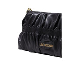 Love Moschino Pleated Mini Shoulder Bag Black