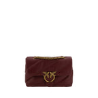Pinko Love Classic Quilted Leather Shoulder Bag Burgundy