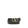 Valentino Garavani VLogo Reversible Leather Belt Black