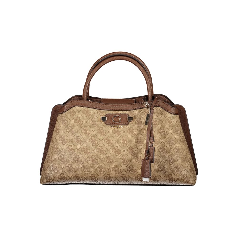 GUESS Jeans Lindsey Beige Satchel Bag with Removable Shoulder Strap