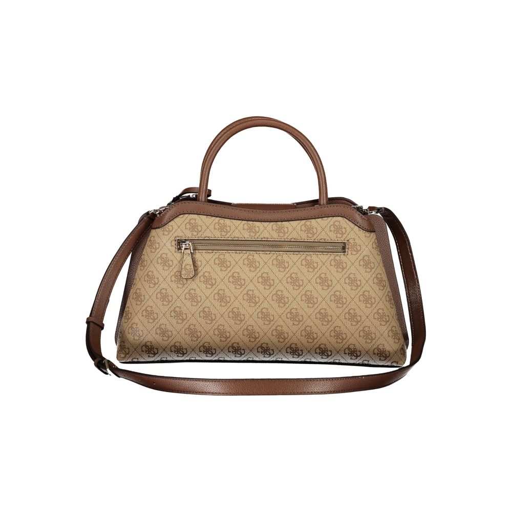 GUESS Jeans Lindsey Beige Satchel Bag with Removable Shoulder Strap