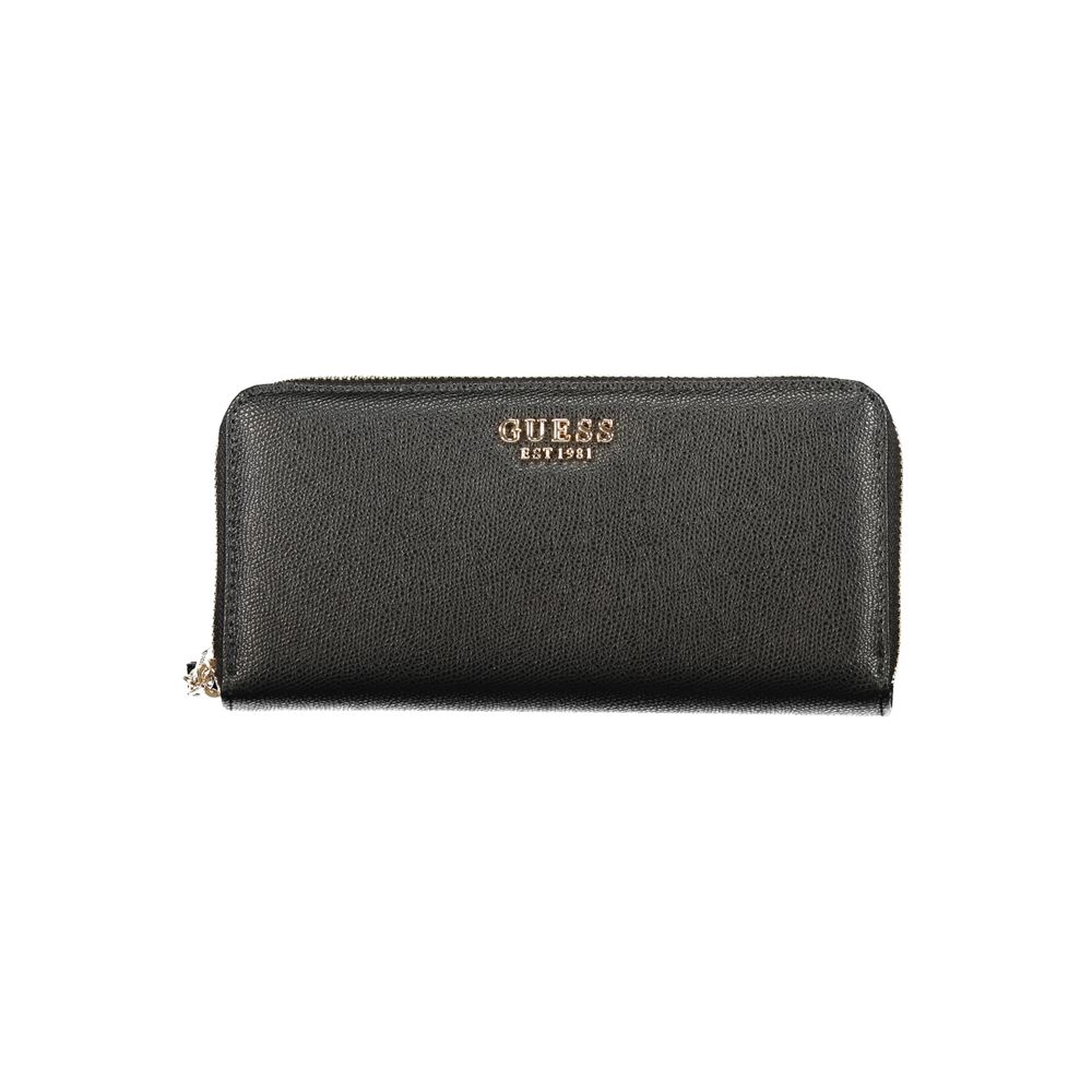 Guess Jeans Amorette Black Zip Around Wallet