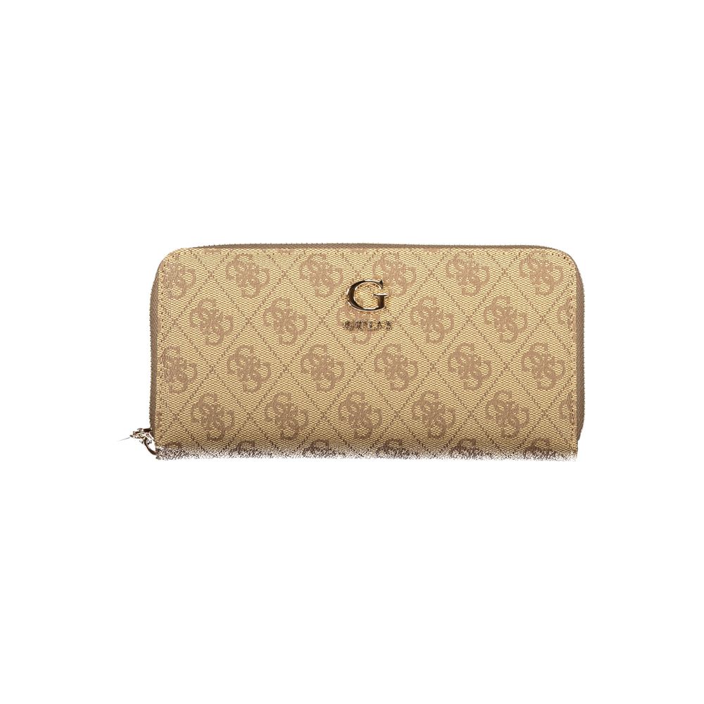 Guess Jeans Coleen Beige Zip Around Wallet