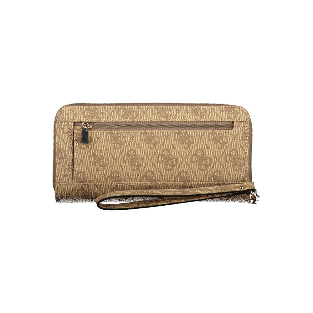 Guess Jeans Coleen Beige Zip Around Wallet
