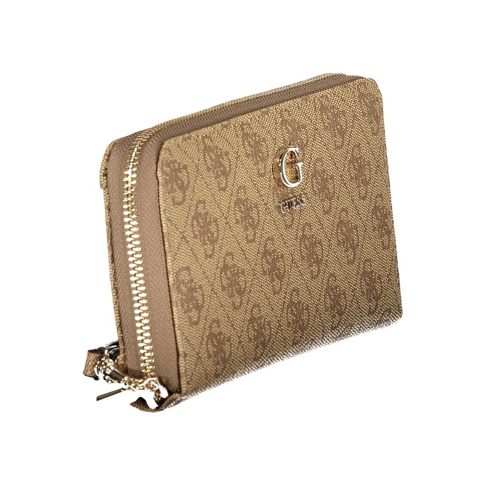 Guess Jeans Coleen Beige Zip Around Wallet