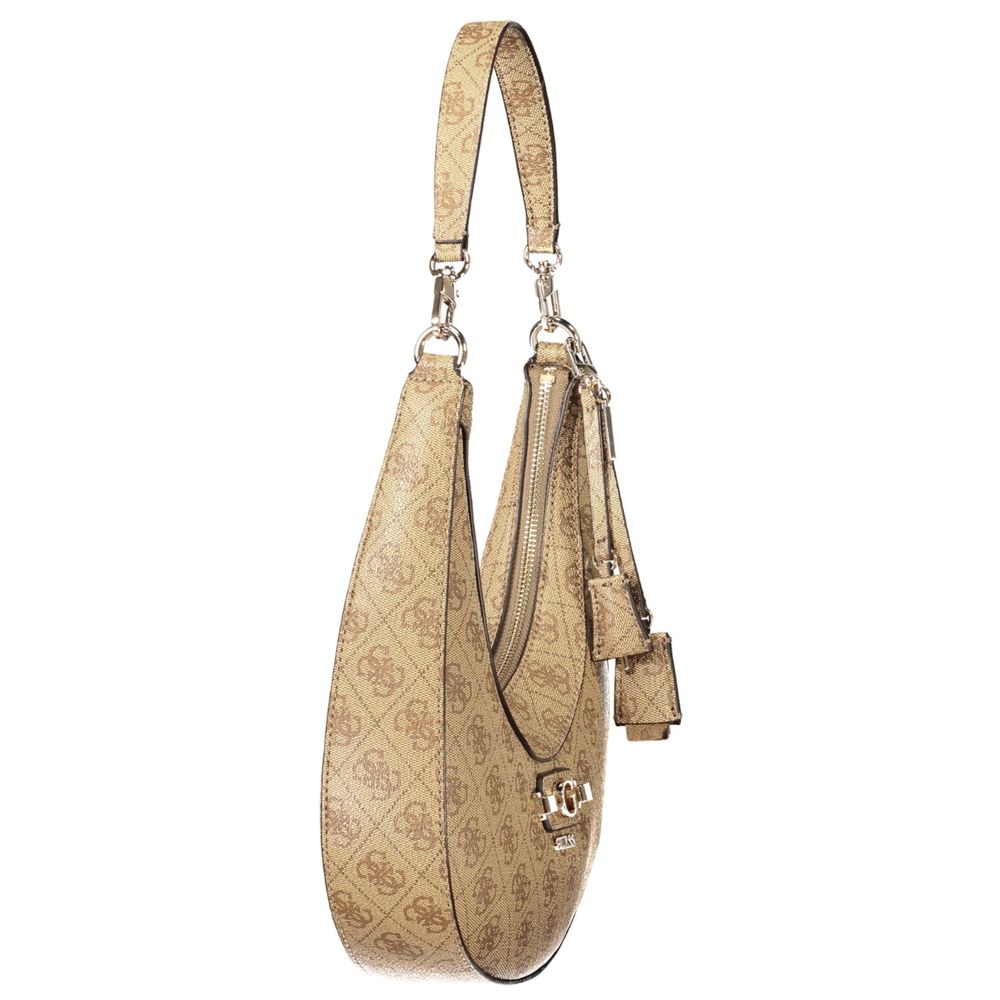Guess Jeans Lindsey Beige Hobo Shoulder Bag