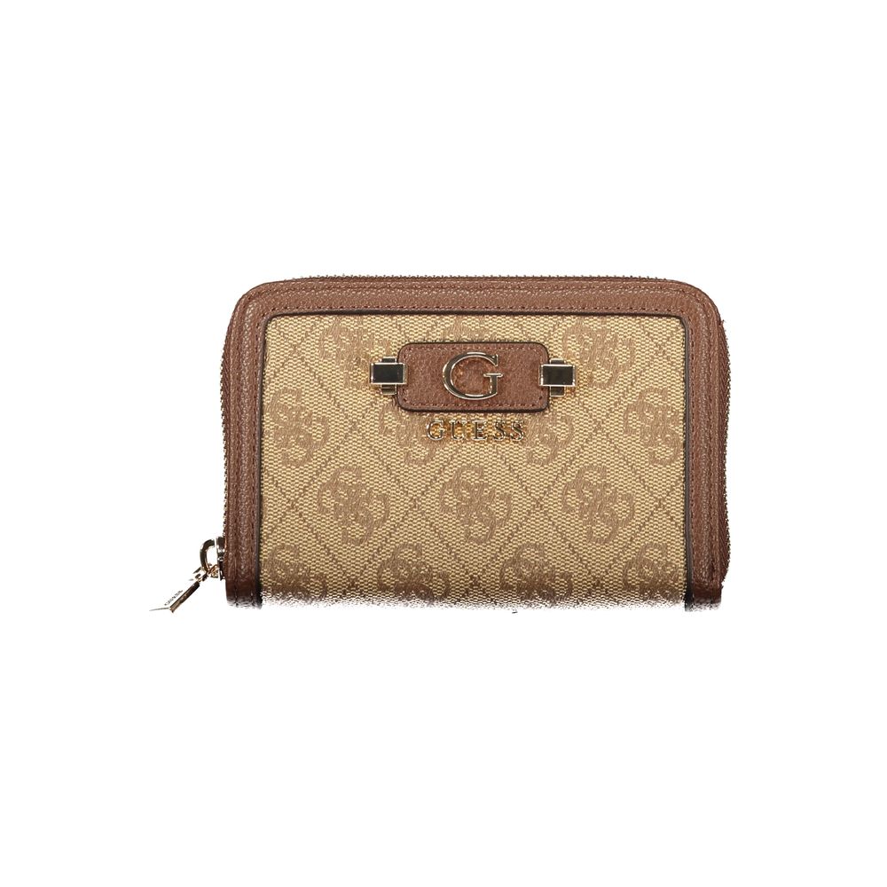 Guess Jeans Lindsey Beige Zip Around Wallet