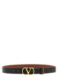 Valentino Garavani VLogo Reversible Leather Belt Black