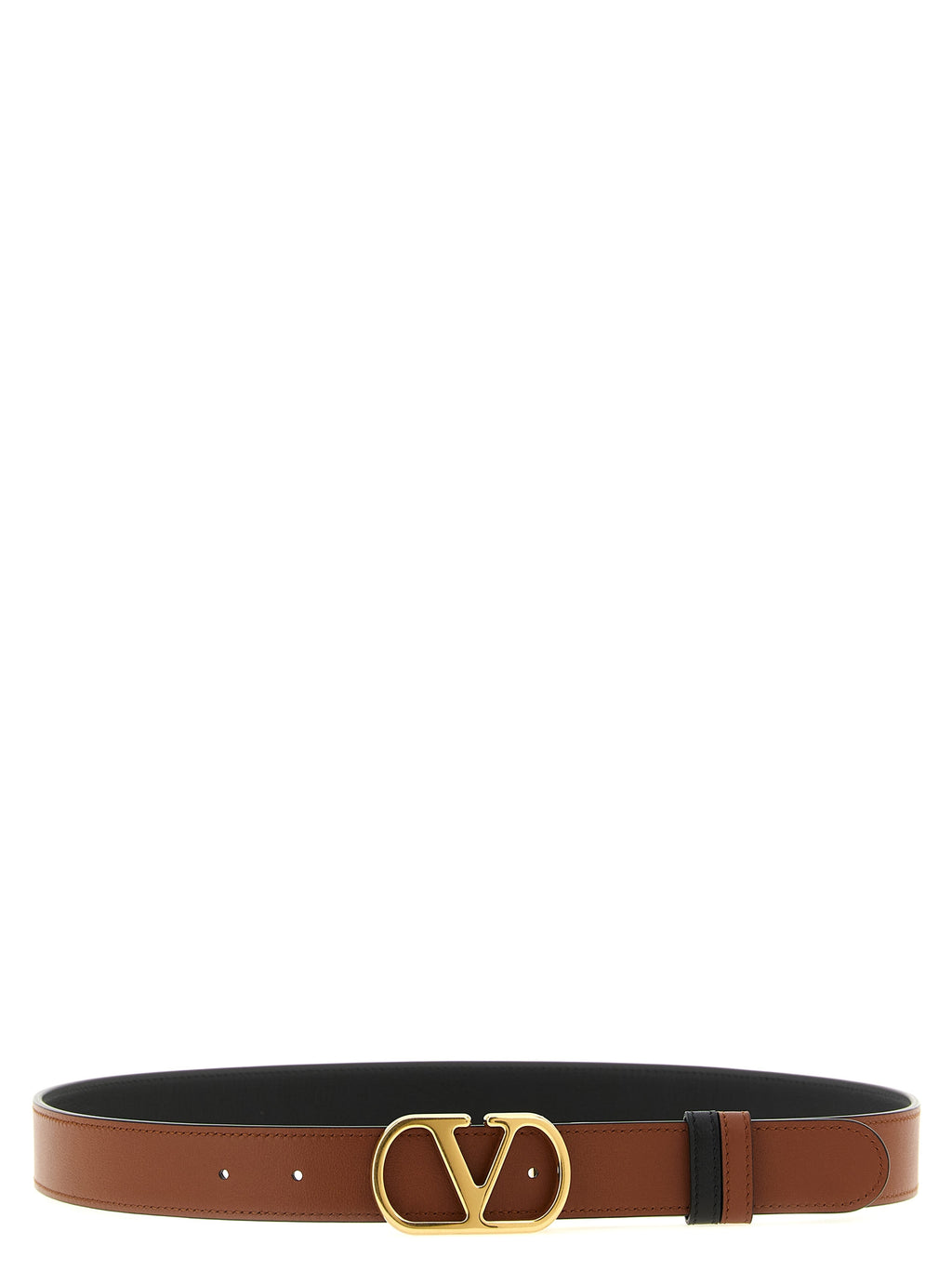 Valentino Garavani VLogo Reversible Leather Belt Black