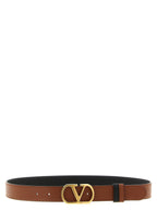 Valentino Garavani VLogo Reversible Leather Belt Black