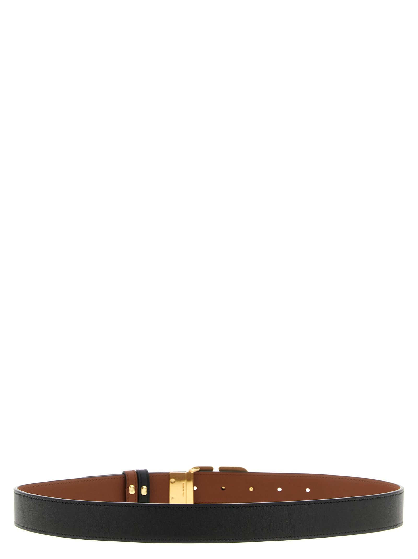 Valentino Garavani VLogo Reversible Leather Belt Black