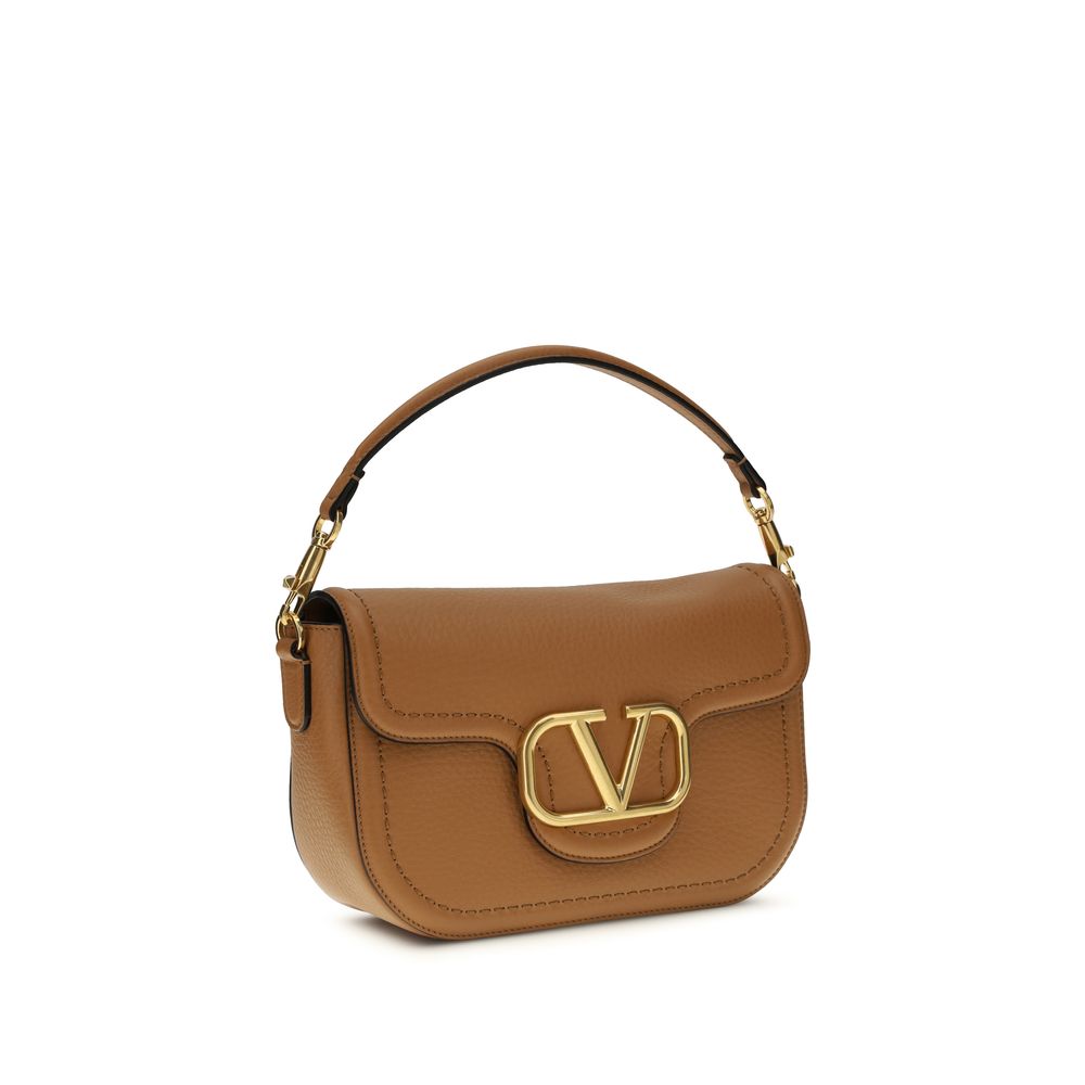 Valentino Garavani VLogo Brown Leather Shoulder Bag