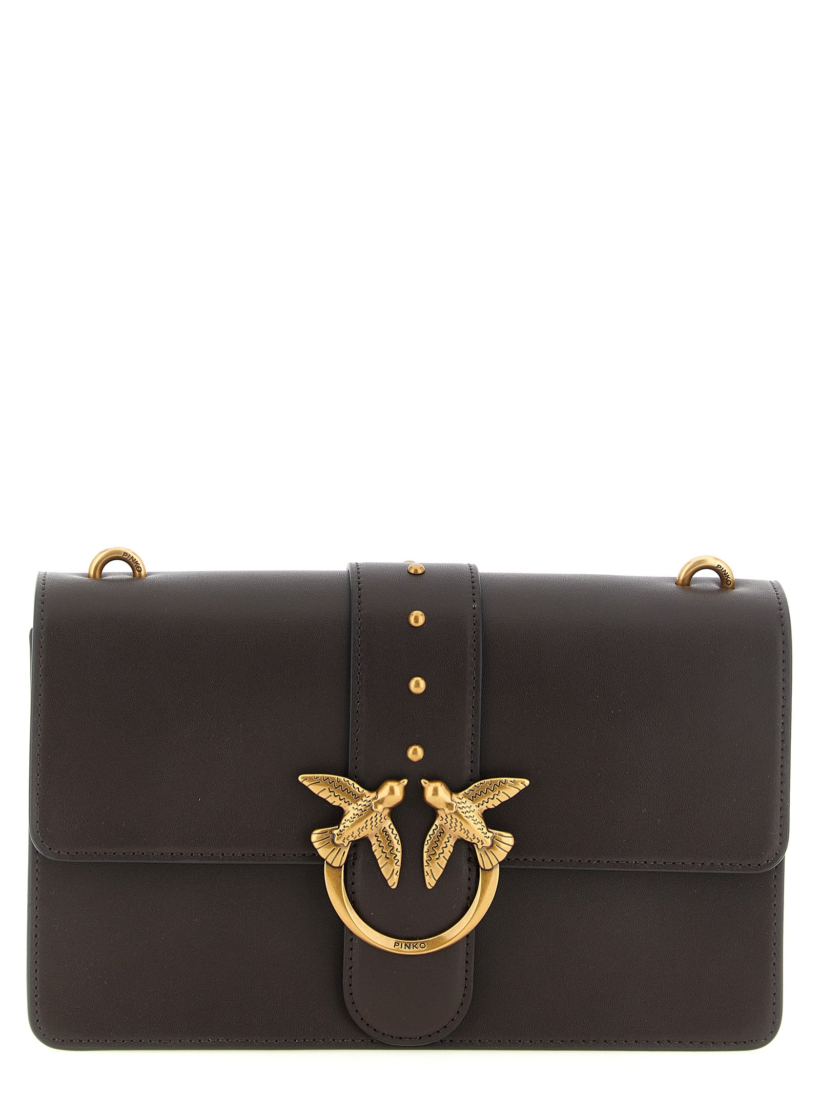 Pinko Love One Classic Crossbody Bag Dark Brown