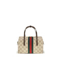 Gucci Mini Boston Web Handbag Beige Ebony