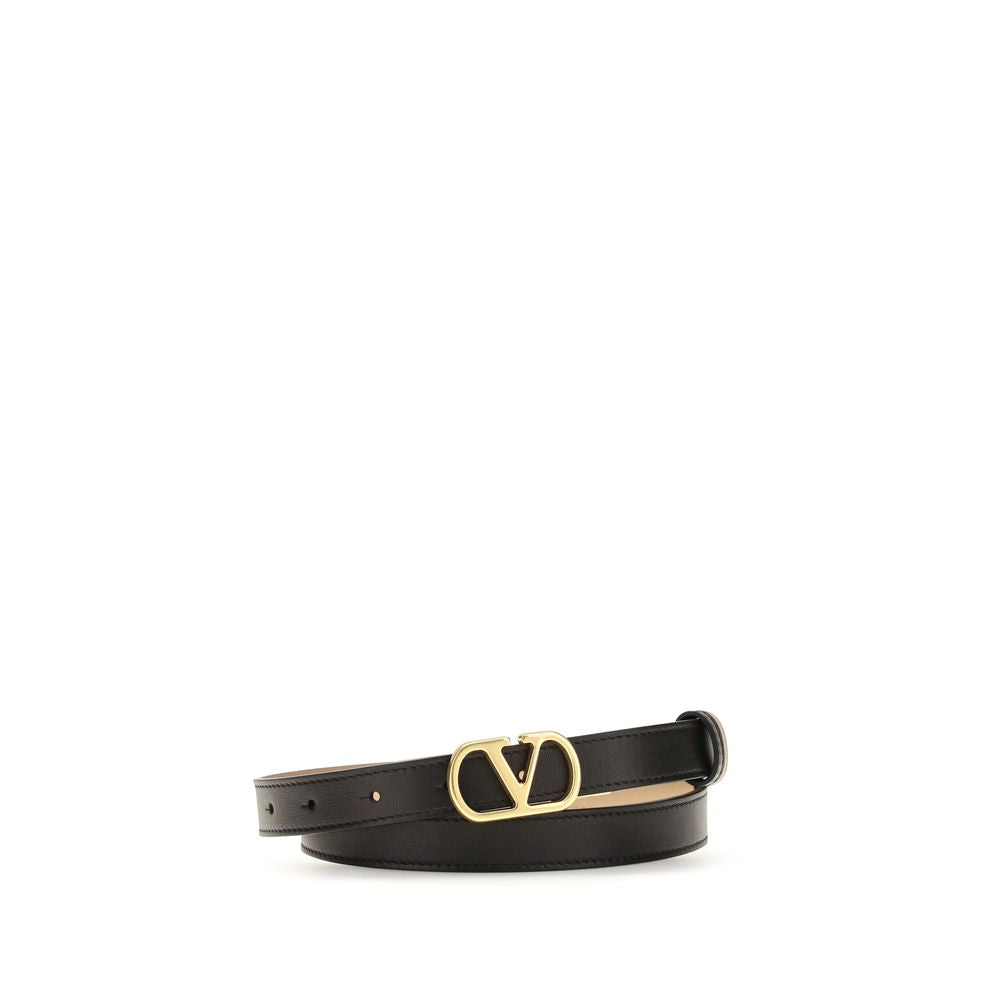 Valentino Garavani VLogo Reversible Leather Belt Black