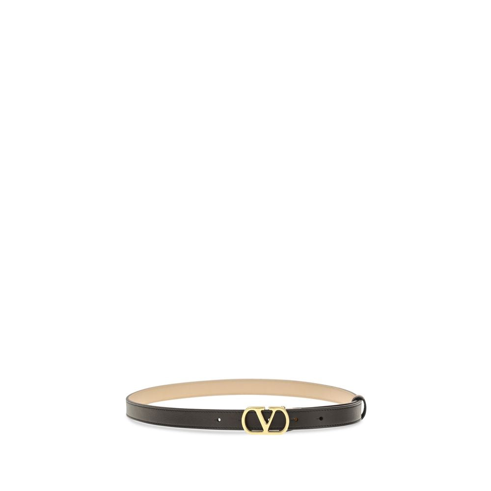 Valentino Garavani VLogo Reversible Leather Belt Black