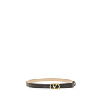 Valentino Garavani VLogo Reversible Leather Belt Black