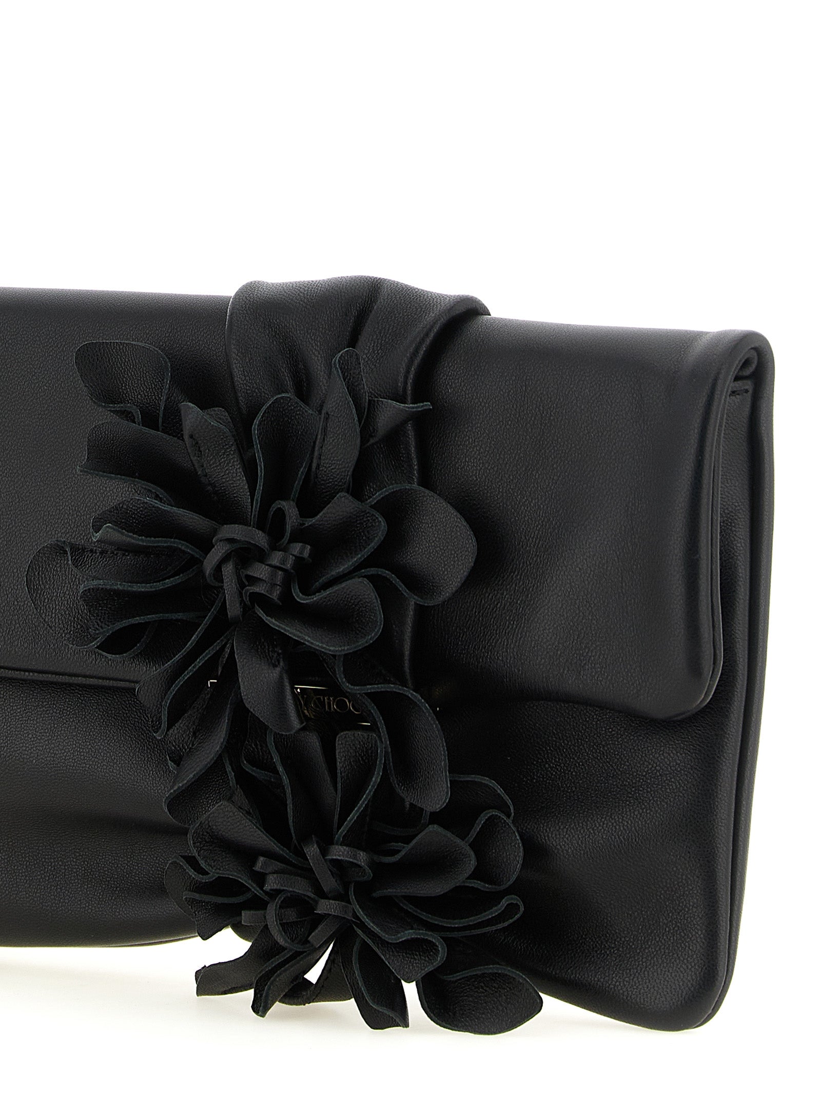 Jimmy Choo Zandra Floral Clutch Black