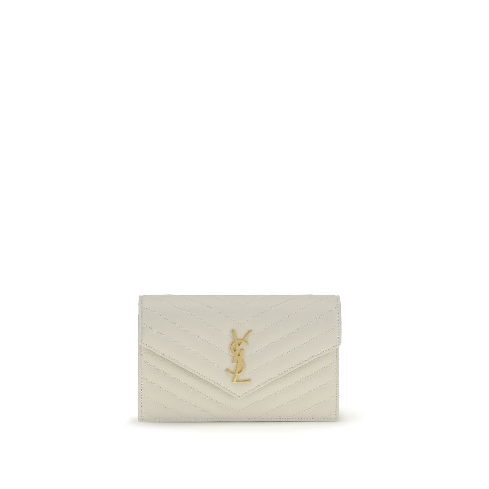 Saint Laurent Cassandre Wallet On Chain Blanc Vintage