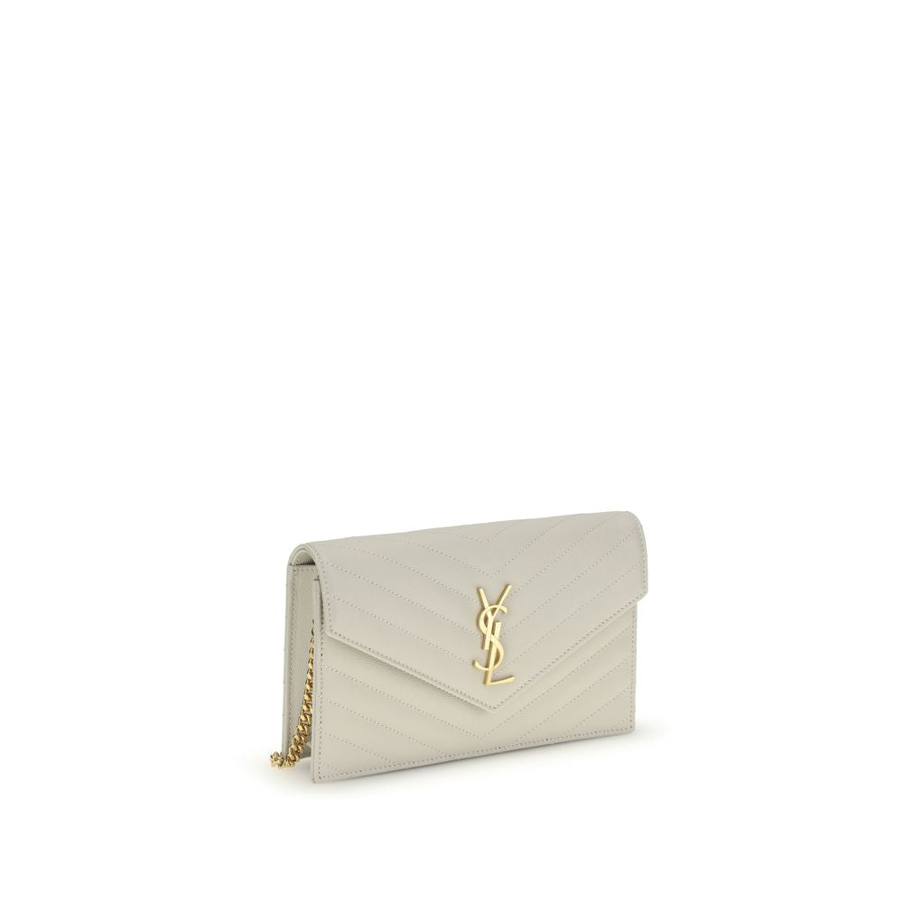 Saint Laurent Cassandre Wallet On Chain Blanc Vintage