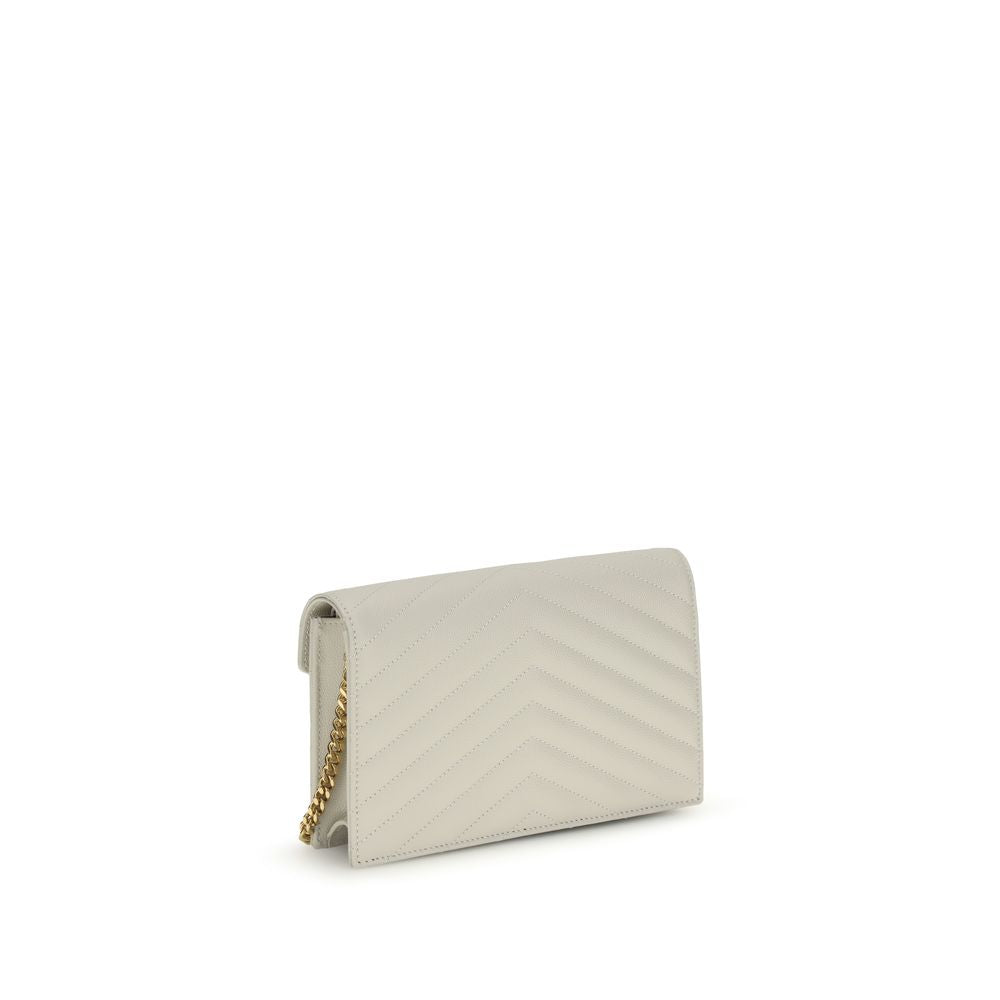 Saint Laurent Cassandre Wallet On Chain Blanc Vintage