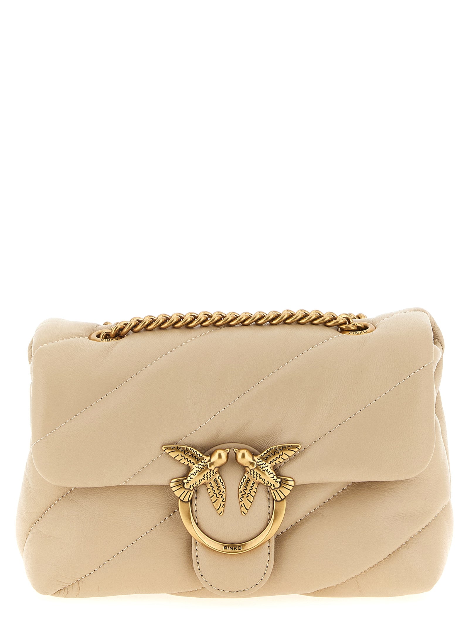 Pinko Mini Love Puff Crossbody Bag Cream