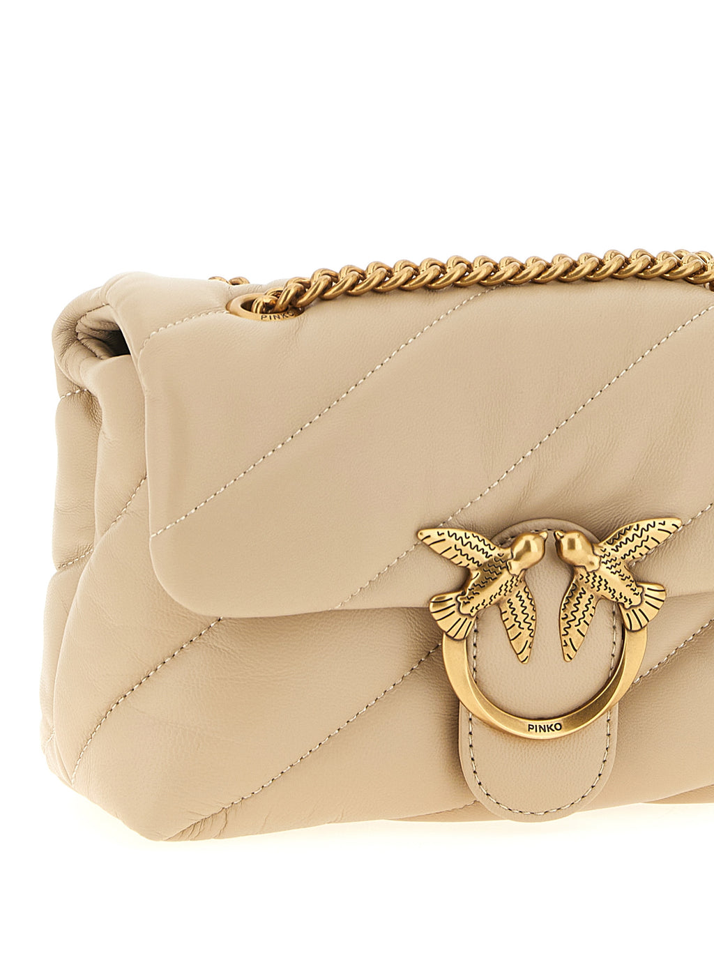 Pinko Mini Love Puff Crossbody Bag Cream