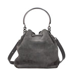 Jimmy Choo Bon Bon Suede Bucket Bag Storm Grey