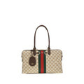 Gucci Horsebit Web Large Top Handle Bag Beige Ebony