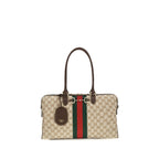 Gucci Horsebit Web Large Top Handle Bag Beige Ebony