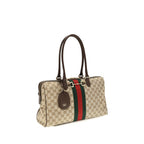 Gucci Horsebit Web Large Top Handle Bag Beige Ebony