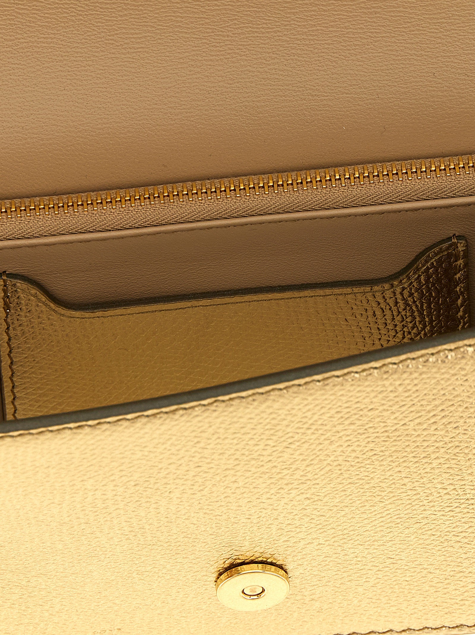 Valentino Garavani Gold Leather Mini Chain Crossbody Bag