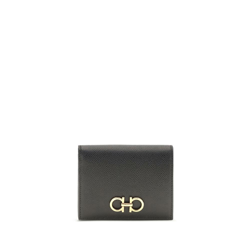 Ferragamo Gancini Black Leather Wallet