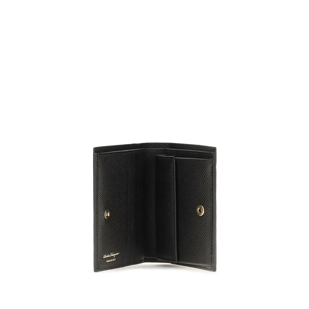 Ferragamo Gancini Black Leather Wallet