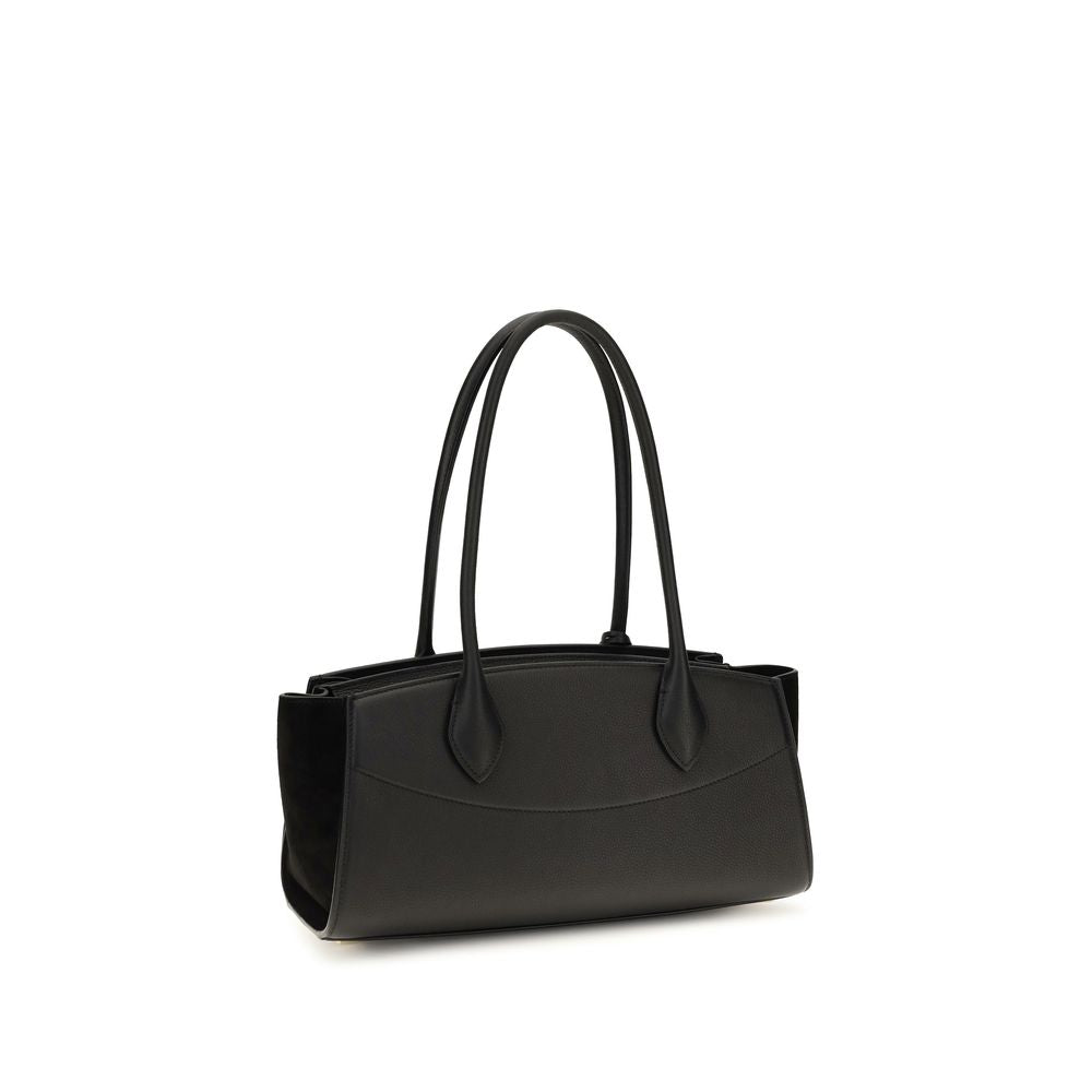 Ferragamo Studio Soft East West Black Leather Shoulder Bag