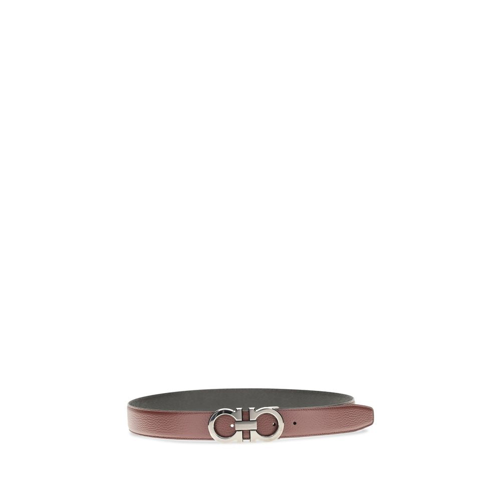 Ferragamo Reversible and Adjustable Gancini Belt Cordovan Black